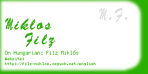 miklos filz business card